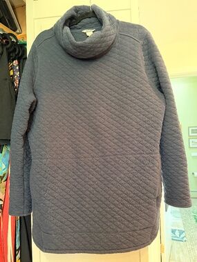 Duluth Trading Co. Women's Quilted Sweatshirt Tunic — Navy Blue Size L